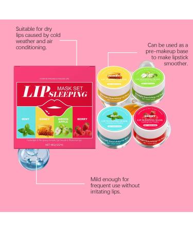  DALE YOU Set of 4 Lip Balms with Brush Honey Lip Balm and Moisturizing Night Mask Non-Stick For Daily Care Travel or Pre-Makeup (#1 88g) - Buy Online on GoSupps.com