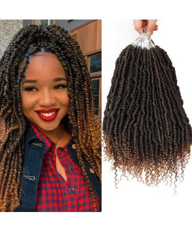 6 packs pre-twisted jump twist hair 14 inch small pre-twisted passion twist crochet hair synthetic bomb twist crochet hair (t27) t27 35.56 cm (6 Pack)