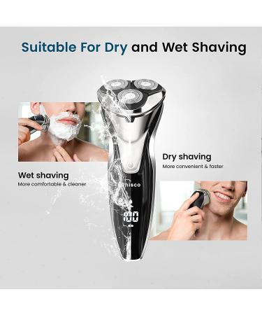 Phisco Men's Electric Shaver - Wet/Dry, 3D Rechargeable, IPX7 Waterproof, Rotary Shaver with Beard Trimmer - Replacement Blade Included - Buy Online on GoSupps.com