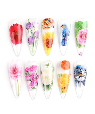 10 Sheets Nail Art Foil Transfer Stickers - Sunflower Daisy Summer Spring Decorations - Buy Online on GoSupps.com