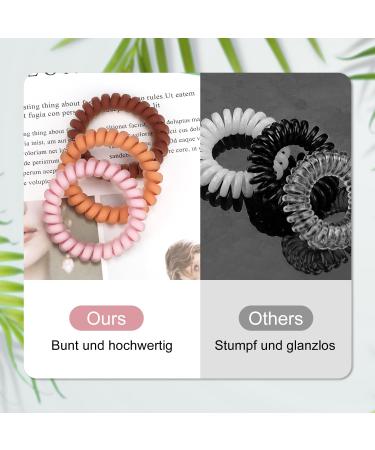 Jesslab Spiral Hair Ties - 10 Traceless Telephone Cable Hair Ties | No-Damage Ponytail Holders for Women & Girls | Color Sorted (#22) - Buy Online on GoSupps.com