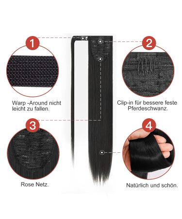 Buy JJstar 70 cm Long Straight Dark Brown Ponytail Hairpiece - Premium Synthetic Hair Extensions for Women & Girls - Buy Online on GoSupps.com