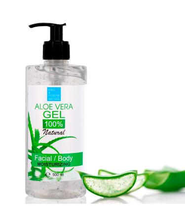 Pure Aloe Vera Gel 100% Natural 500 ml 17.6 fl oz DIY Cosmetics Face & Body care Moisturiser Hair repair After sun Soothing gel Wax Aftercare Canary Islands Fresh and Natural Aloe Vera 500 ml (Pack of 1)