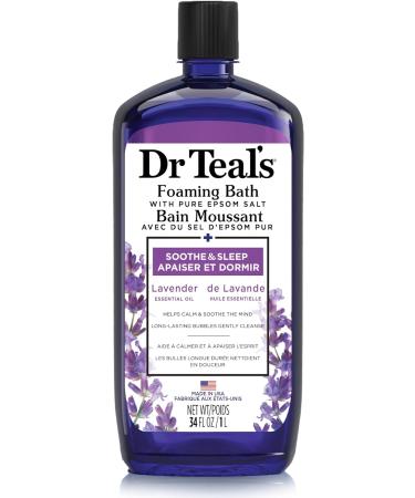 Dr Teal's lavender foaming bath 1000 Milliliter & (DRTE4) Vitamin C Epsom Salt 1.36 kilogram - Buy Online on GoSupps.com