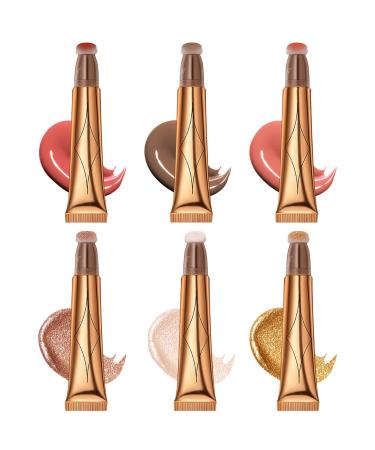 Contouring Blush Stick | Contouring Highlighter Pen | Outlining | Contour Makeup Highlighter | Beauty Bar Waterproof Long Lasting with Cushion Applicator