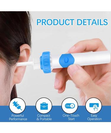 Ear Vacuum Ear Wax Removal Kit Electric Ear Wax Vacuum with Strong Suction Soft Silicone Tips Ear Vacuum Wax Remover Tool with 2 Replacement Heads for Family Use Himmelblau - Buy Online on GoSupps.com