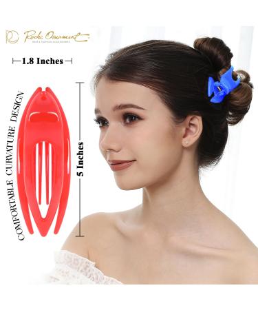 High-Quality RC Roche 6-Piece French Curved Hair Clips for Women & Girls - Firm Hold No Slides Rainbow Colors - Buy Online on GoSupps.com