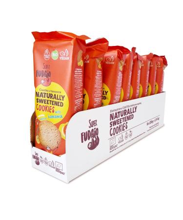 SUPER FUDGiO Organic Cookies | Organic vegan cookies naturally sweetened with agave palm oil free | healthy snacking | 8 x 130 g