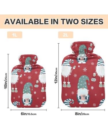 Buy Velvet Christmas Gnome Hot Water Bottle - 1L Pain Relief & Bed Warmer | Soft Cover Hot & Cold Compress - Buy Online on GoSupps.com