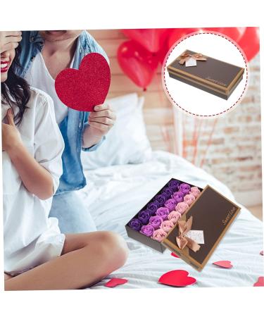 POPETPOP 1 Box decorate soap flowers flowers bouquet box flower arrangement Rose petal wedding soap flowers decors flower box artificial soap flower layout soap flowers small gift 3.2x3.2x3cm Purple - Buy Online on GoSupps.com