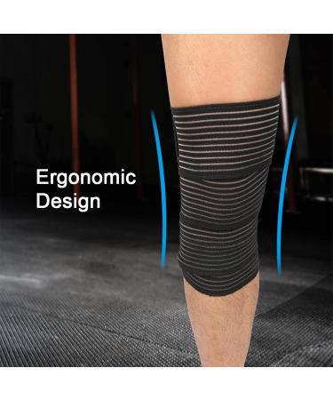 High Elastic Bandage - Extra Long Stretch Compression Knee Brace for Sports & Running - Black - Buy Online on GoSupps.com