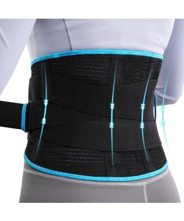 NEWGO Back Support Belt Lower Back Brace for Back Pain Relief Lumbar Supports Belt with 4 Stays for Men/Women for Herniated Disc Sciatica Scoliosis (L)