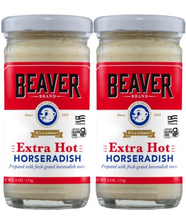 Beaver Horseradish Extra Hot 4oz (Pack of 2)