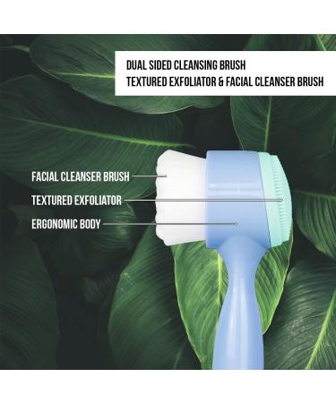Lindo 2-in-1 Face Cleansing Brush - Gentle and Deep Clean Facial Cleanser (Blue) - Buy Online on GoSupps.com