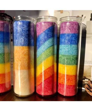 7 Chakra Devotional Prayer Candle in Glass Jar | 90-Hour Burn | Rainbow Candle for Ceremonies Gifts & Decor - International Shipping Available - Buy Online on GoSupps.com