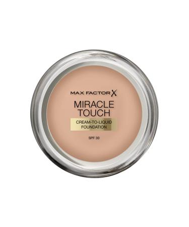 Max Factor Miracle Touch Foundation New and Improved Formula SPF 30 and Hyaluronic Acid 45 Warm Almond 1 Count (Pack of 1) 45 Warm Almond 1 Count (Pack of 1)