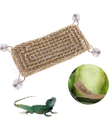 Hammock Triangular/Rectangle Bearded Dragon Hammock Bed 100 Natural Seagrass Lounger with Suction Cup for Bearded Dragons Geckos - Buy Online on GoSupps.com