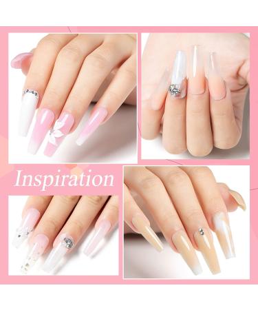 AIMEILI 6 x 10g Acrylic Powder Set - Clear Nude Pink Acrylic Nail Application for Extension, French Manicure, Nail Art - No Lamp Needed - Buy Online on GoSupps.com