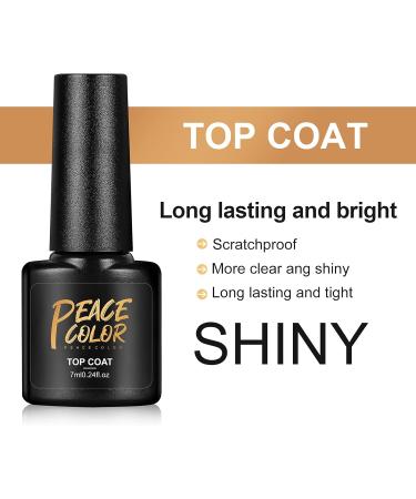 PEACECOLOR 3 x 7ml Gel Polish Gel No Wipe Top Coat Shine Finish and Long Lasting Soak Off UV Nail Lamp Gel A4 - Buy Online on GoSupps.com