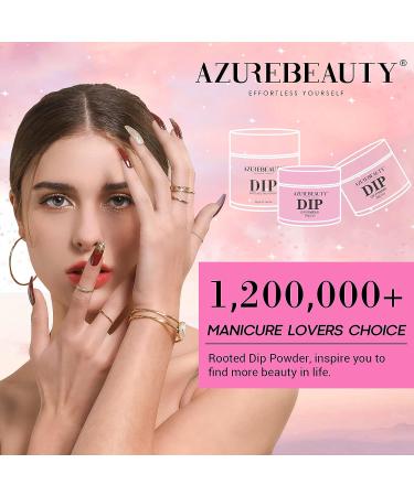 AZUREBEAUTY Pink Dip Powder Nail Set - 6 Color Cherry Blossom Kit for French Manicure - Matte & Glossy Shades - No Lamp Needed - Buy Online on GoSupps.com