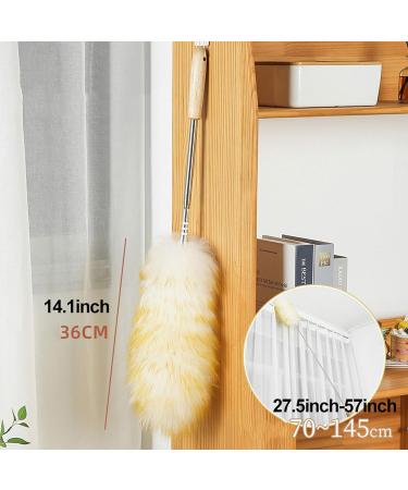 FCSHFC Duster with Extension Pole Reusable Dusters for Cleaning Anti-Static Dust Cleaner Washable Feather Duster for High Ceiling Blinds Fan Furniture Yellow - Buy Online on GoSupps.com