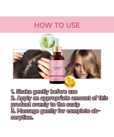 Strawberry Mint Oil Natural Rosemary Essential Oil for Hair Strawberry Mint Hair Oil Hair Serum for Fine and Damaged Hair (1pc) - Buy Online on GoSupps.com