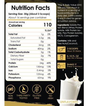 NATURE TARGET Whey Protein Powder Unflavored - Whey Protein Isolate 25g Protein Sugar-Free 1.1lb 1.1 Pound (Pack of 1) - Buy Online on GoSupps.com