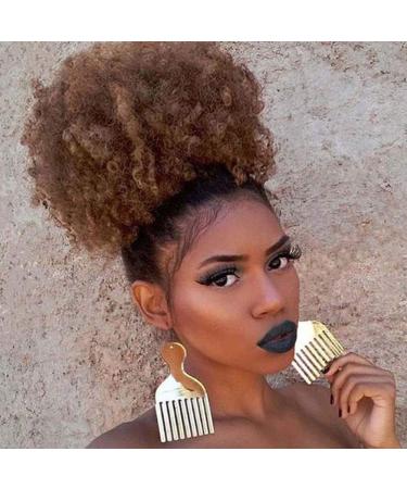 Afro Puff Tunnel Pull Horse Tail Wig | Kinky Curly Short Ponytail Hair Extensions for Natural Hair | Black Updo Hairstyle - Buy Online on GoSupps.com
