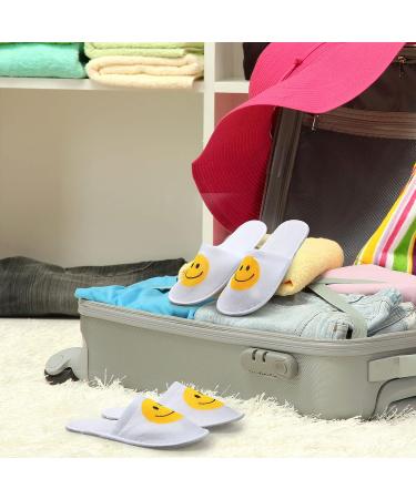 Coume 30 Pairs White Disposable Spa Slippers - Non Slip, Closed Toe, Smile Design - Ideal for Hotel, Travel, Home & Massage - 2 Sizes Available - Buy Online on GoSupps.com