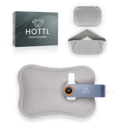 Hottl electrical heat bottle with reference heat bottle belts 120cm Outside -proof handwash belly/rear belt heating pillows |No filling with hot water necessary |Sport wellness gray