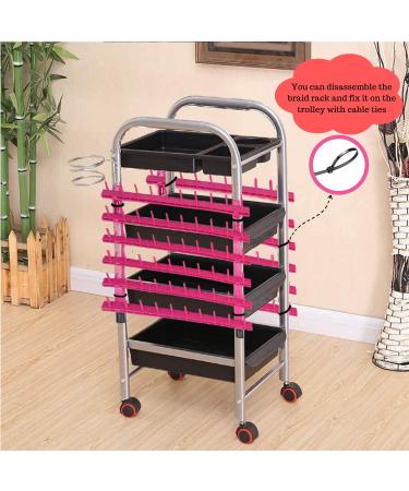 120 Pegs Braiding Hair Rack - Time-saving Hair Extension Holder in Rose Red - Buy Online on GoSupps.com