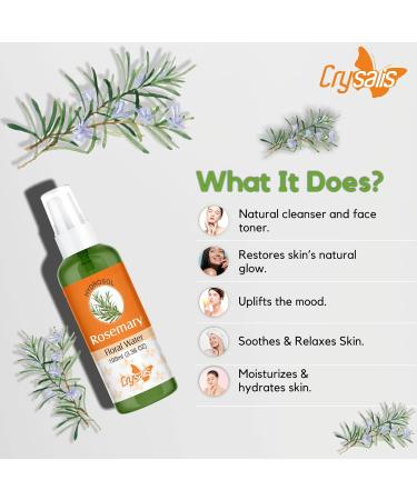 Crysalis Rosemary Floral Water 100ml | Natural Aromatic Mist for Skin & Hair | International Shipping Available - Buy Online on GoSupps.com