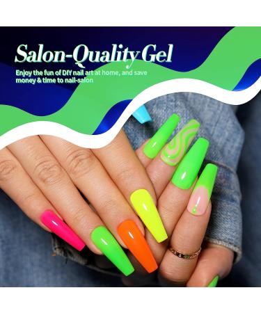 Born Pretty Neon Gel Nail Polish Set - 6PCS 10ML Fluorescent Colors for Vibrant Spring & Summer Nail Art Manicure - Soak Off UV LED Gel Polish in Orange, Hot Pink, Blue, Yellow, Green & Purple - A-Modern City - Buy Online on GoSupps.com