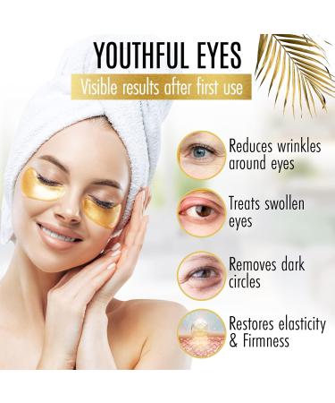 Lavelle Beauty 24K Gold Eye Treatment Masks - 15 Pack for Dark Circles, Wrinkles and Puffiness - Buy Online on GoSupps.com