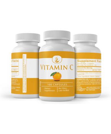 Pure Original Vitamin C (100 Capsules) No Additives or Fillers | Lab Verified | 100 Count - Buy Online on GoSupps.com