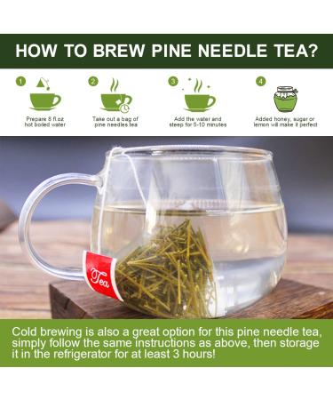 Organic Dried Pine Needle Tea Bags - 30 Natural Caffeine-Free Triangle Teabags for Immunity Support - Buy Online on GoSupps.com