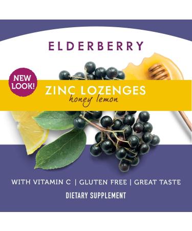 Nature's Way Sambucus Zinc Lozenges | Elderberry, Vitamin C, Honey Lemon | Gluten-Free & Kosher Certified | 24 Lozenges (2 Pack) - Buy Online on GoSupps.com