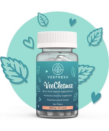 VeeFresh VeeCleanse Boric Acid Vaginal Suppositories - pH Balance & Odor Control for Fresh & Confident Feel - Buy Online on GoSupps.com