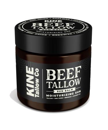 Kine Tallow Co. Moisturizing Tallow Sun Balm Zinc Oxide Protection Natural Ingredients with Beeswax and Coconut Oil