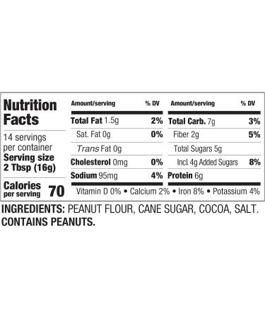 PBfit Chocolate Peanut Butter Powder - 88% Less Fat - 5g Protein - Gluten Free - Natural Nut Butter Spread - 225g Chocolate (Pack of 1) - Buy Online on GoSupps.com