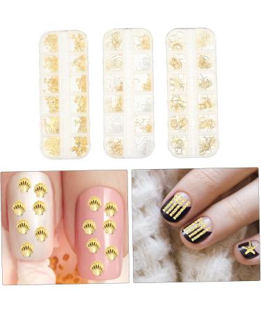Amosfun 3 Boxes Alloy Nail Accessories Golden Nail Rhinestones Resin Filler Fake Nail Studs Nail Art Stud Eye Gem Glitter Nail Sequins Nail Art Stickers Manicure Accessories Metal 3D Alien - Buy Online on GoSupps.com