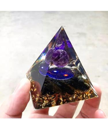 Ycyinycheng 6cm Crystal Energy Tower Orgone Pyramid - Healing Throat Chakra Stress Relief Stone of Courage - Reiki Chakra Crushed Stone for Relaxation - Buy Online on GoSupps.com
