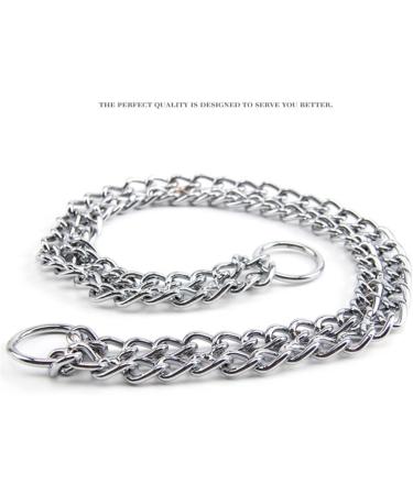 JYHY Luxury Dog Choke Collar Slip P Chain -Pet Iron Metal Double Chain Row Neck Walking Training Small Medium Large Dogs 55cm 2.5mm*55cm - Buy Online on GoSupps.com