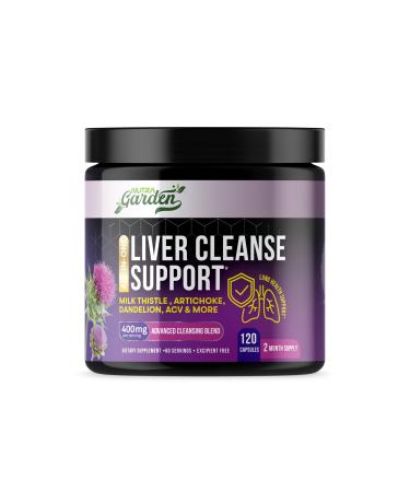 Nutra Garden Advanced Liver Cleanse Detox & Repair 20-in-1 Herbal Formula with 80% Silymarin Milk Thistle Artichoke Chanca Piedra & More 120 Vegan Capsules Non-GMO Gluten-Free Made in USA