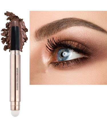 SAUBZEAN Eyeshadow Stick Makeup with Soft Smudger Natural Matte Cream Crayon Waterproof Hypoallergenic Long Lasting Eye Shadow Brown 17