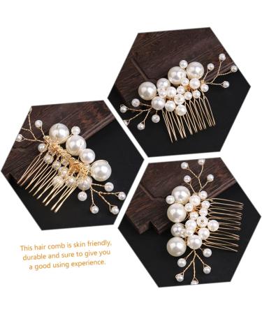 Beaupretty Accessories pearl comb hair bling pearl hair clips bridal headpieces for wedding bridal hair pearls headpiece wedding hair jewelry gold hair comb crown alloy accessories Comb - Buy Online on GoSupps.com