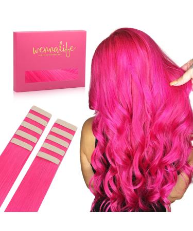 If Salife Tape Extensions Real Hair Hot 10Pcs Tape In Extensions Real Hair 30g 50cm Invisible Hair Extension Real Hair Invisible smooth real hair Extensions Tape Highlight for Girls 50cm 30g 10Pcs #Hot Rosa