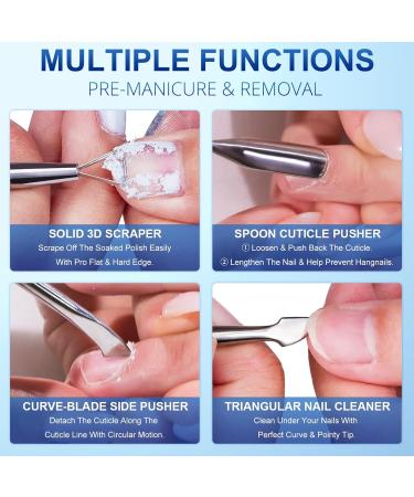 Gel Nail Polish Remover with Nail Buffer & Cuticle Pusher Professional Remove Gel Manicure Tools Kit for Nails in 2-5 mins - Buy Online on GoSupps.com