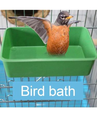 HEYCE Bird Bath for Cage - Pet Bird Baths with 2 Side Hooks | Birdcage Bathroom Bath Tub for Small Parakeet Cockatiel Conure Budgie 3 in 1 Bird Bathing Box Feeding Cup Water Dish - Buy Online on GoSupps.com