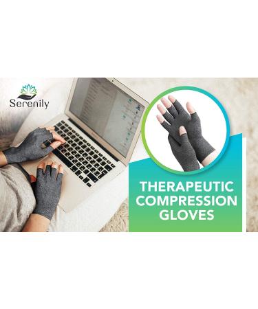 Serenily Arthritis Gloves - Compression Gloves for Carpal Tunnel & Raynauds Syndrome - Open Finger Glove for Rheumatoid & Osteoarthritis Pain Relief - Medium Size - Pack of 1 - Buy Online on GoSupps.com